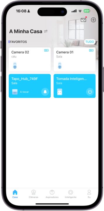 Imagem app Tapo para gerir a Câmara de Videovigilância TP-Link