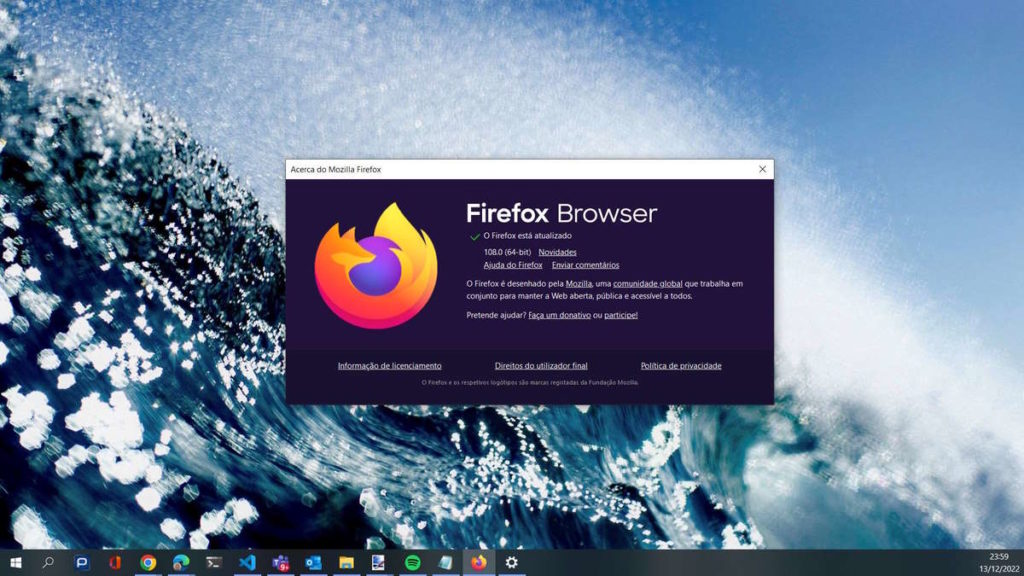 Firefox Mozilla 108 Windows-Browser