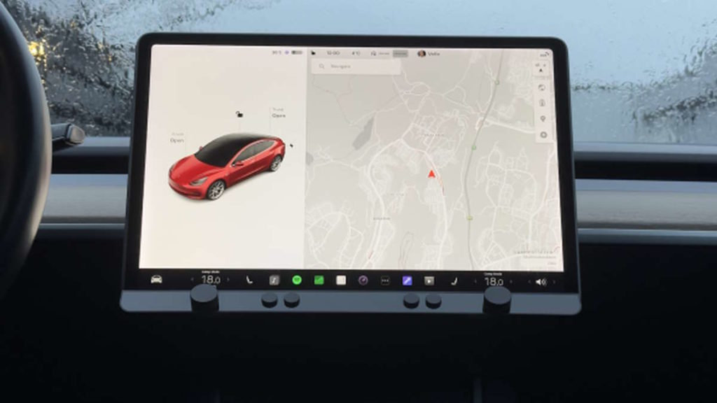 Tesla botões carro interface