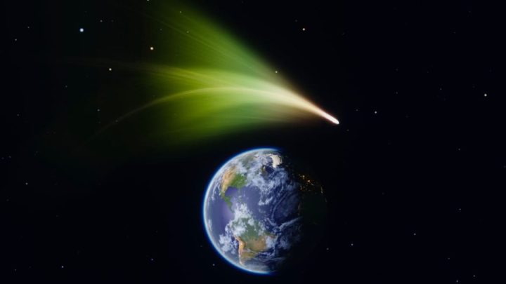 Imagem do cometa C/2022 E3 que passou pelo Sol e vem a aproximar-se da Terra