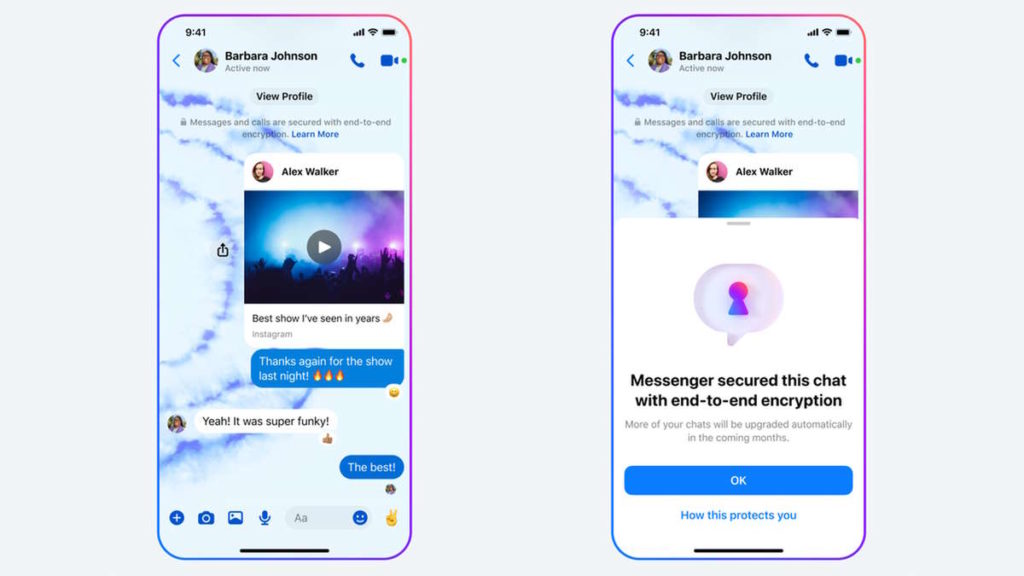 Features of Meta Messenger encrypted conversations