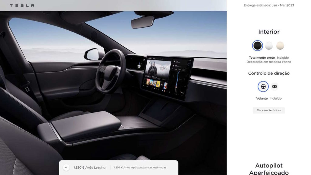 Tesla volante yoke redondo Model S