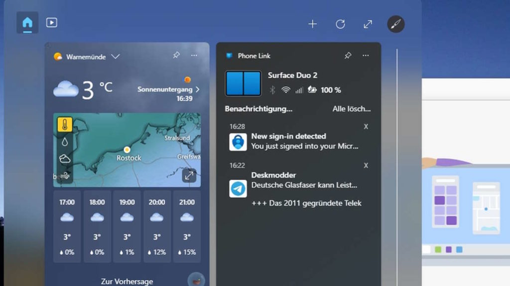 Windows 11 widgets Microsoft informação dados