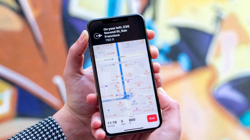 Apple Maps iPhone localização partilha
