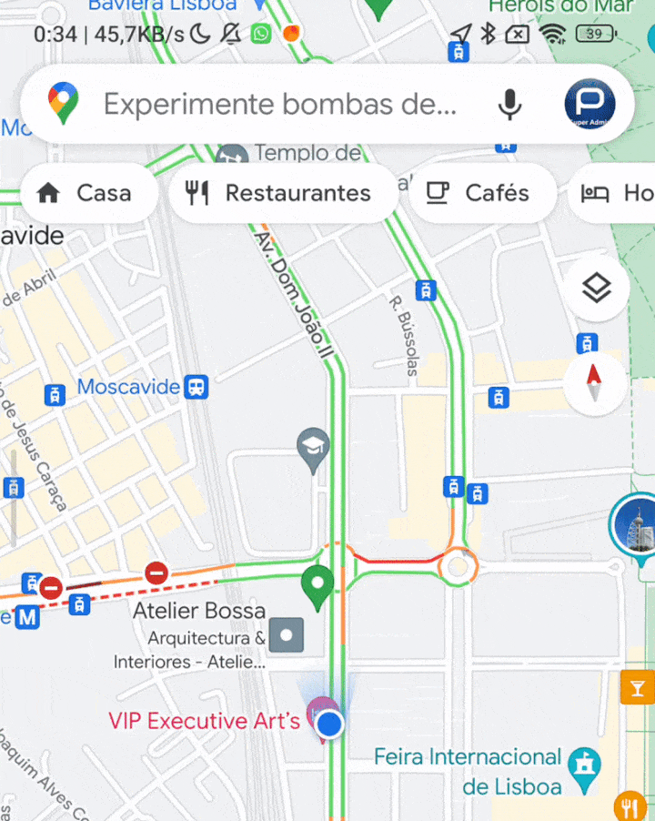Google Maps gesto interface smartphone