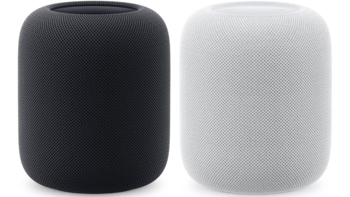 Imagem da coluna inteligente da Apple nas duas cores disponíveis
