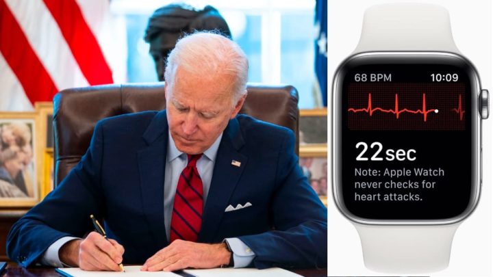 Imagem Joe Biden com o seu Apple Watch