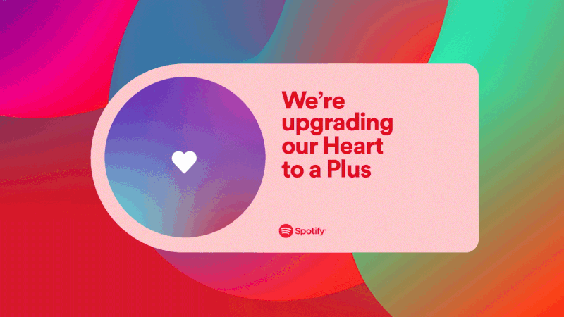 Spotify coração mais botão música