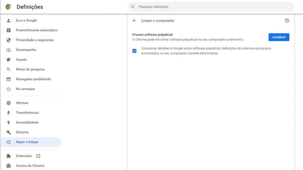 Chrome Google Cleanup Tool segurança software