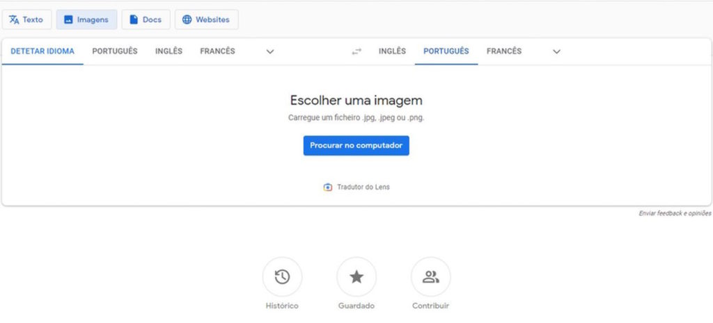 Google Translator imagens texto traduzir