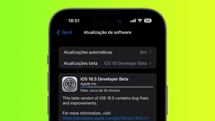 Imagem iOS 16.5 beta 1