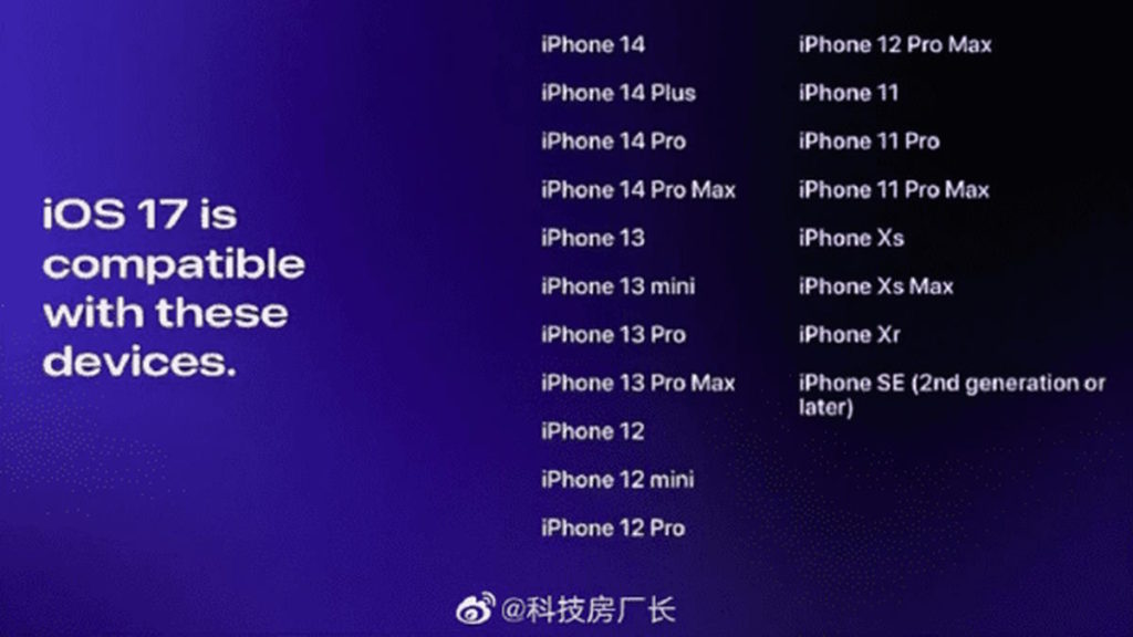 iOS 17 iPhone Apple equipamentos modelos