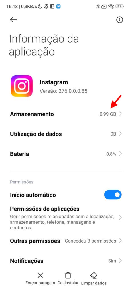 Instagram recomendações limpar rede social app