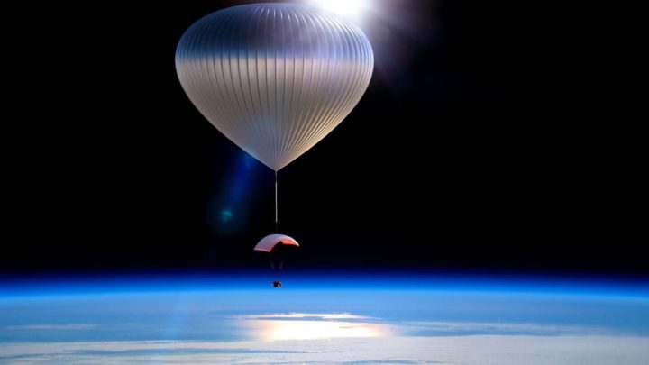 Ilustração do balão Stratollites para viagens de turismo espacial