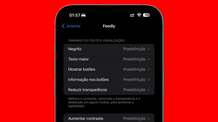 Imagem iPhone com menu Acessibilidade