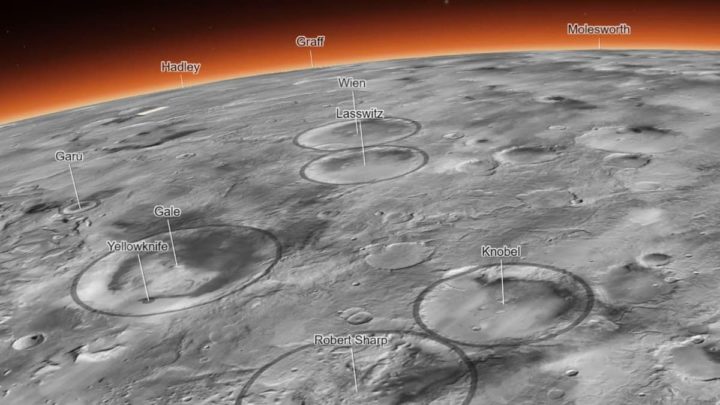 Detaillierte Darstellung des neuen Riesenbildes des Mars