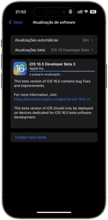 Imagem iOS 16.5 beta 3