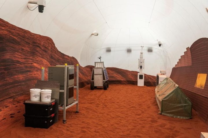 Simulação do ambiente de Marte, pela NASA