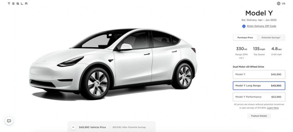 Tesla preço Model 3 Model Y carros
