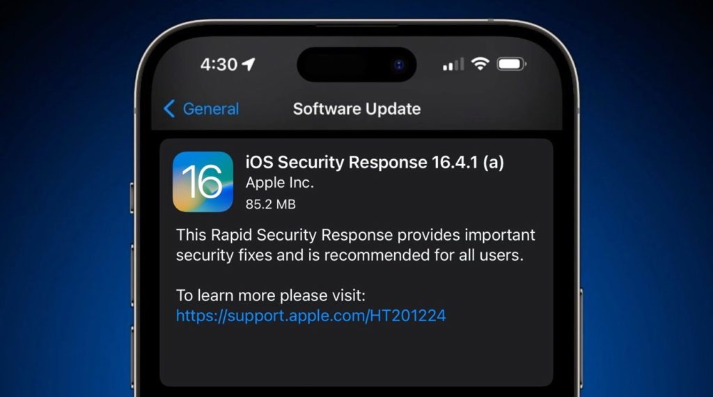 atualização resposta rápida de segurança Apple iPhone MacBook