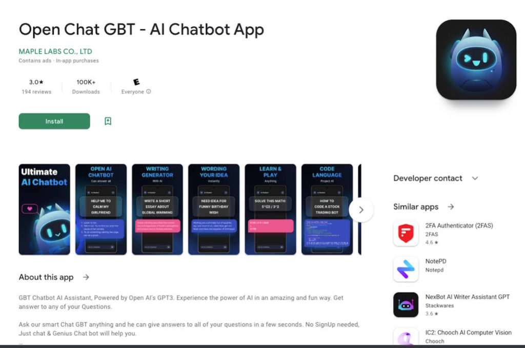 ChatGPT apps Android iOS pagar