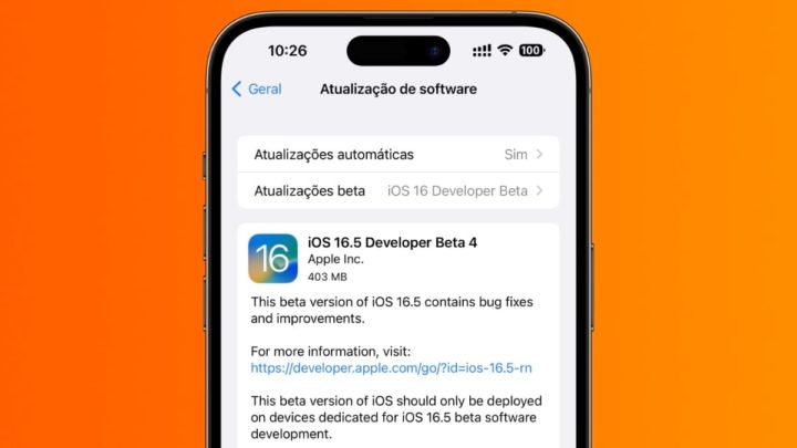 Imagem  iOS 16.5 beta 4