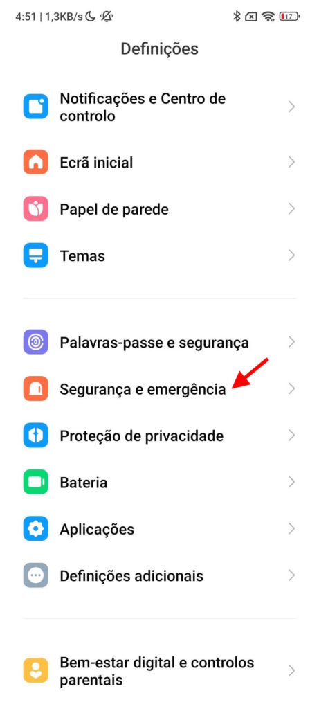 Xiaomi smartphone conduzir segurança notificações