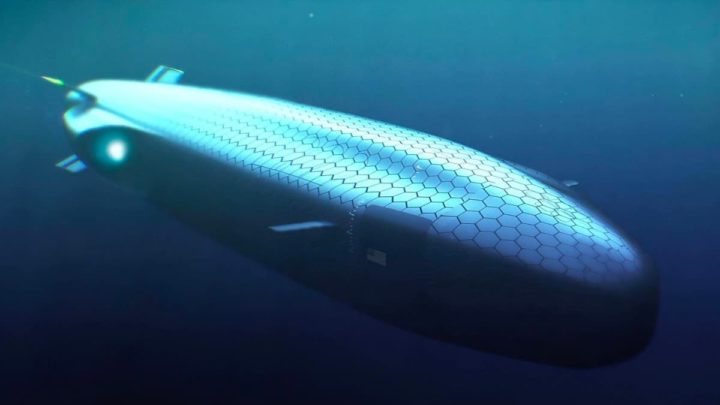 Ilustração de submarino futurista