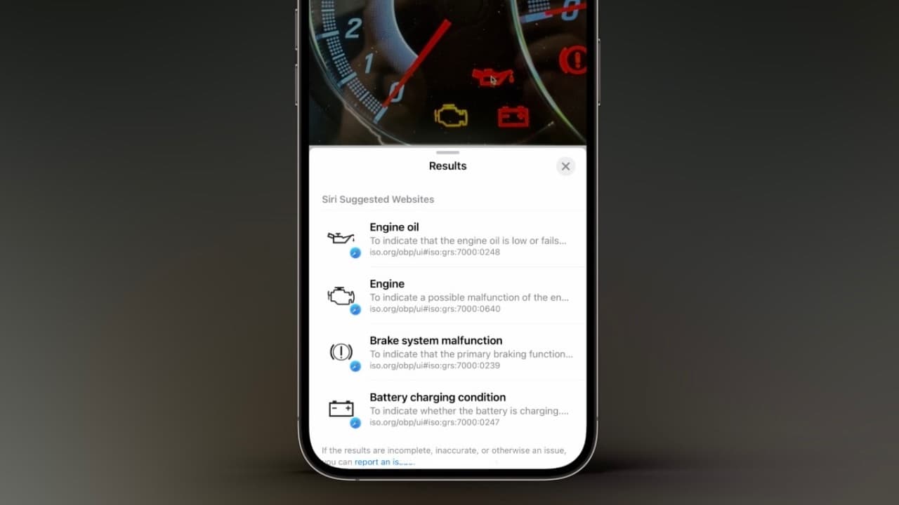iOS 17 puede identificar las luces de advertencia de su automóvil