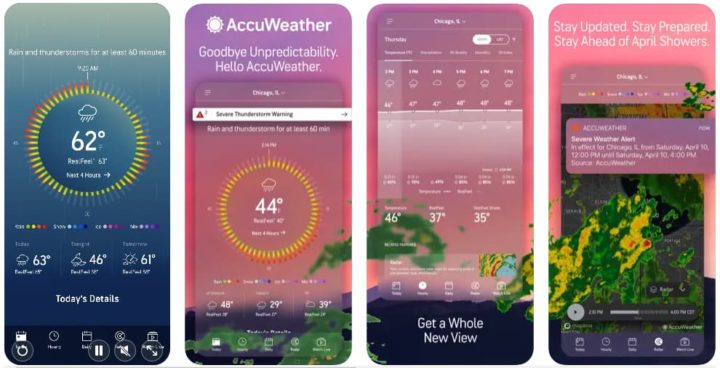 Aplicação AccuWeather: Weather Alerts para iOS