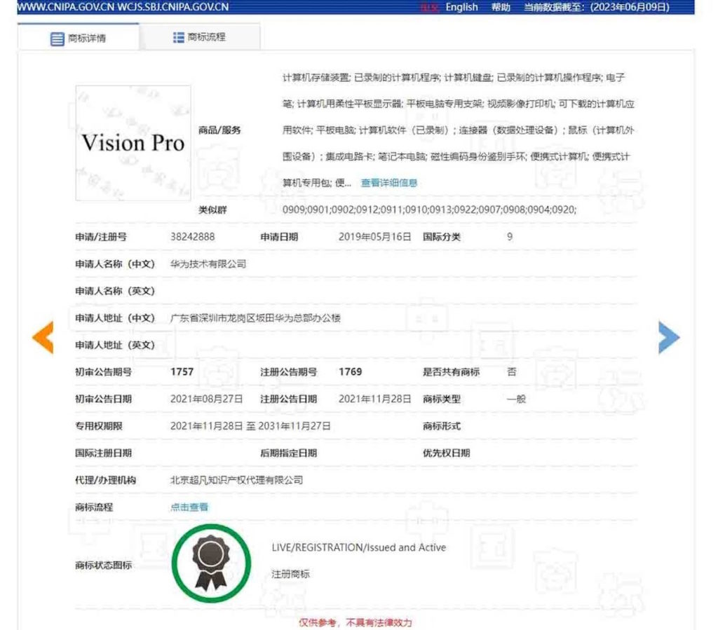 Huawei Apple Vision Pro China marca