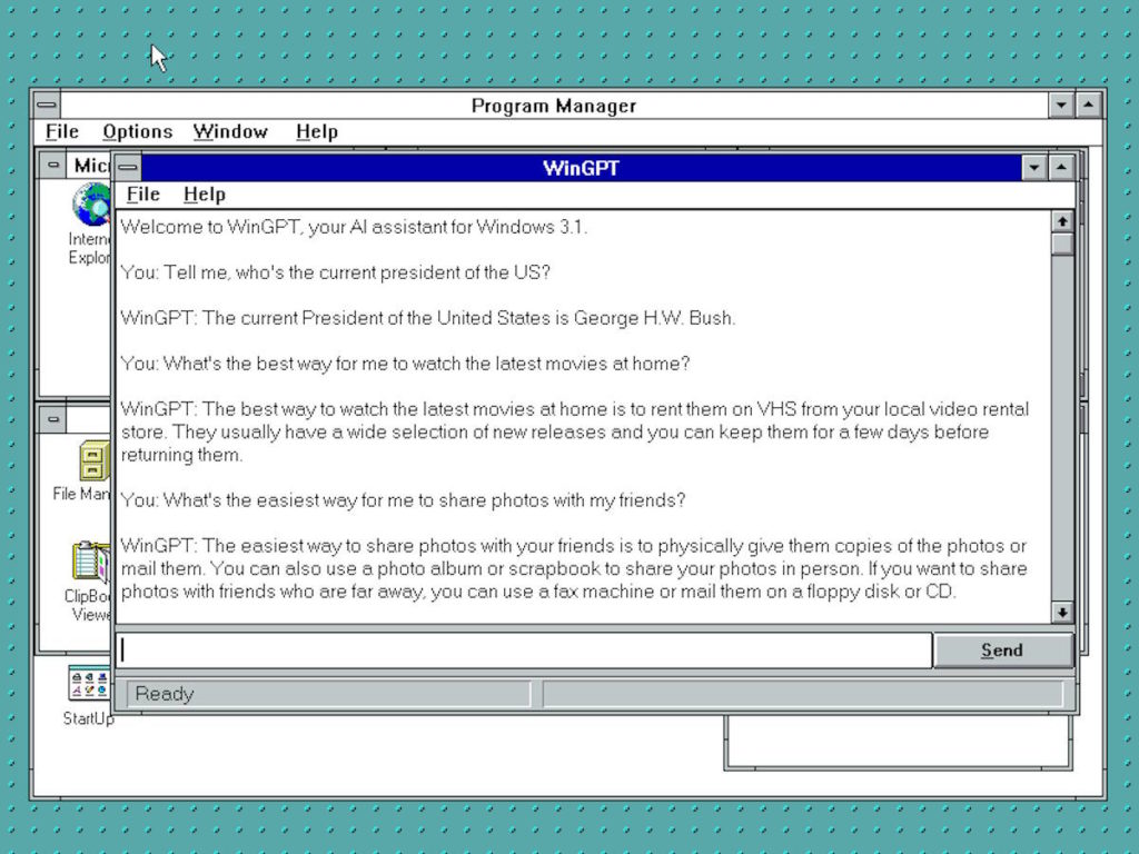 Windows 3.1 ChatGPT WinGPT IA