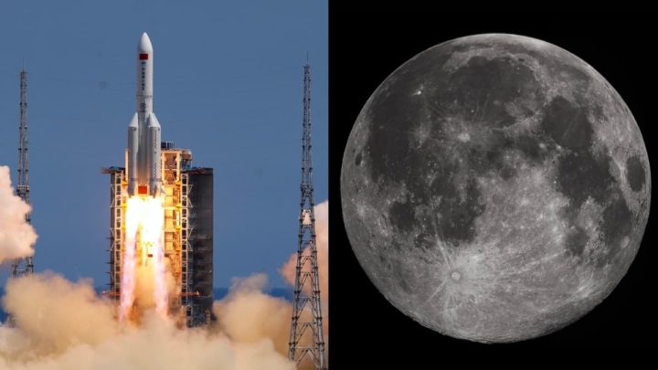 Imagem do foguetão que levará o ser humano à Lua