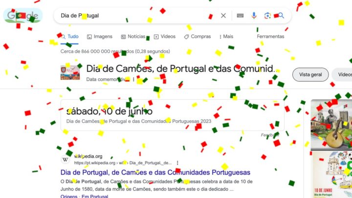 Google também comemora o Dia de Portugal com um Doodle