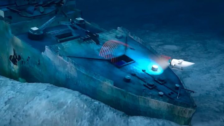 Imagem submarino Titan que iria visitar os destroços do Titanic a 4 mil quilómetros de profundidade