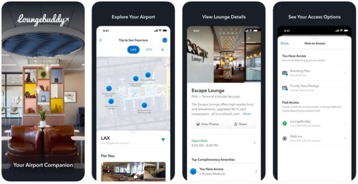 Aplicação LoungeBuddy para iOS