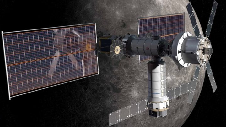 Ilustração da Lunar Gateway na NASA na Lua que receberá uma espécie de ChatGPT para ajudar os astronautas