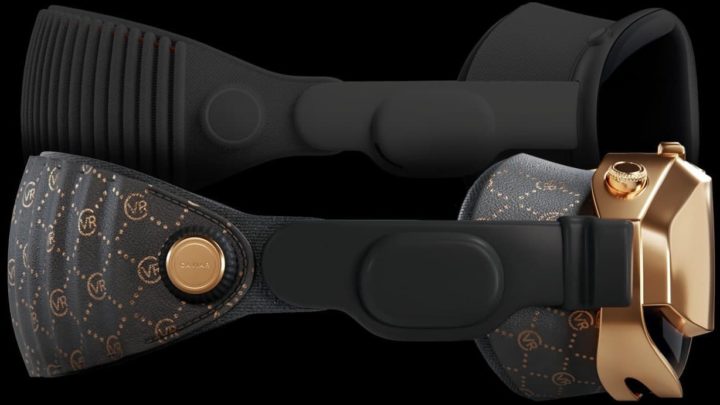 Imagem dos Apple Vision Pro pensados pela Caviar em comparação com os originais