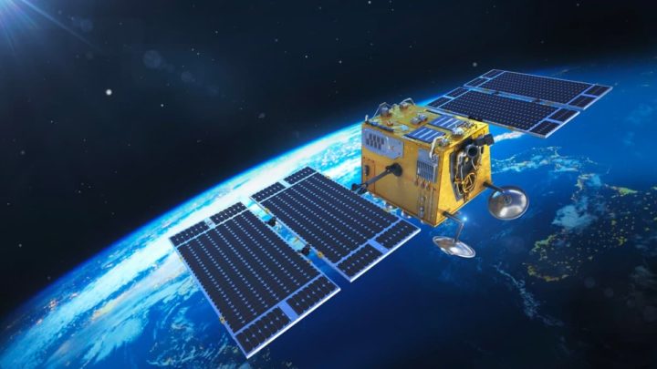 Ilustração satélites de comunicações da China