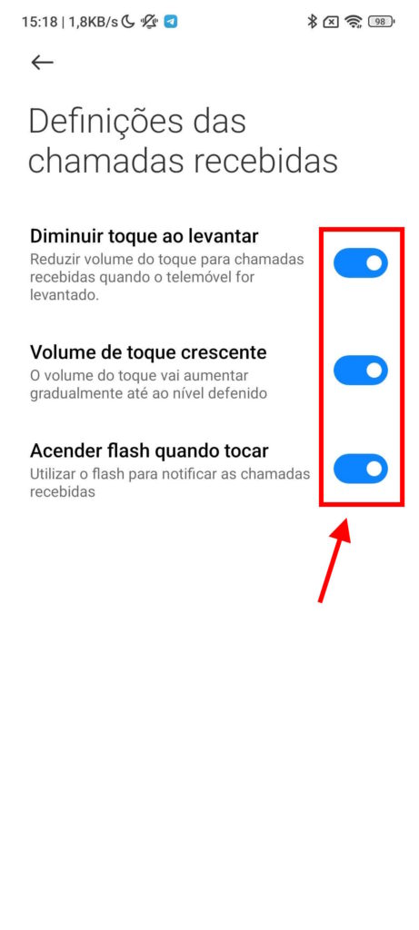 Xiaomi chamadas MIUI smartphone volume
