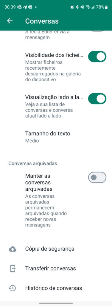 WhatsApp migrar conversas smartphone cloud