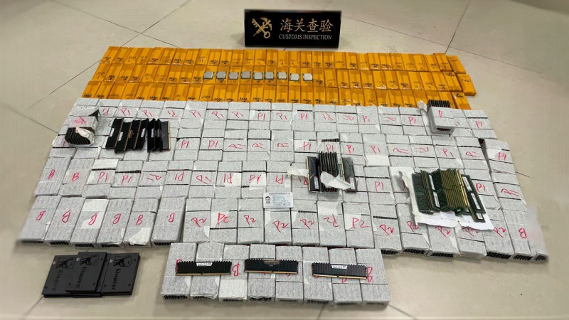 Chinese customs seize hundreds of Intel CPUs, SSDs, and RAM