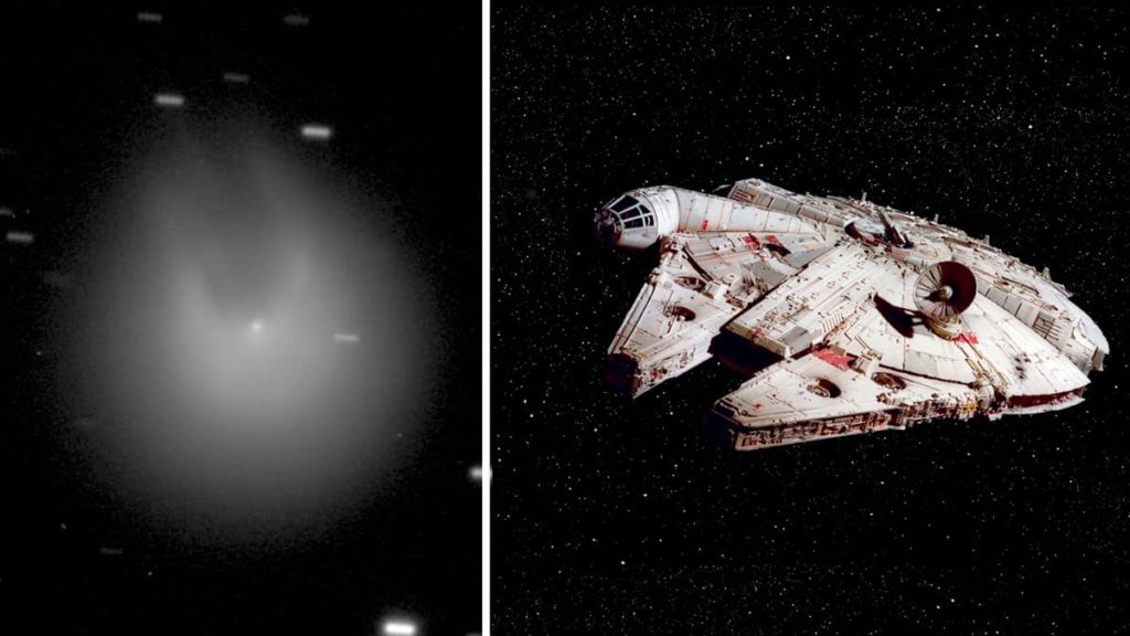 Cometa com a forma do Millennium Falcon foi captado no céu noturno