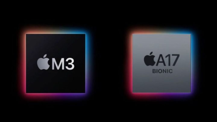 Ilustração chip A17 para o iPhone 15 Pro e Macs com M3