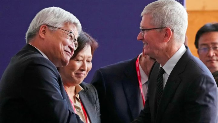 Imagem do CEO da Apple e o CEO da TSMC