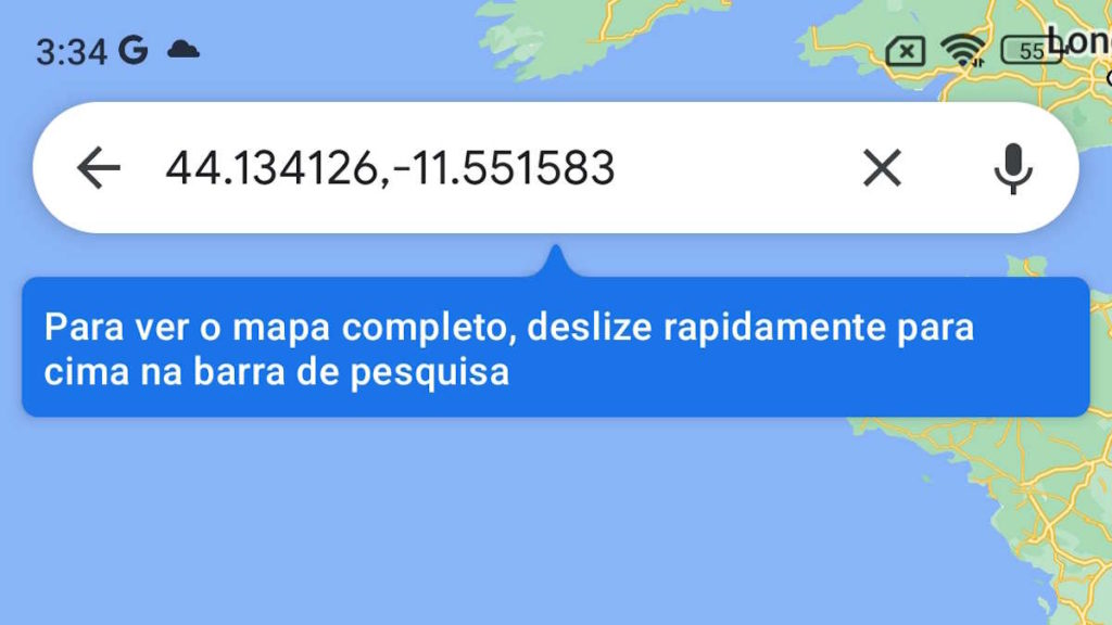 Google Maps mapa interface