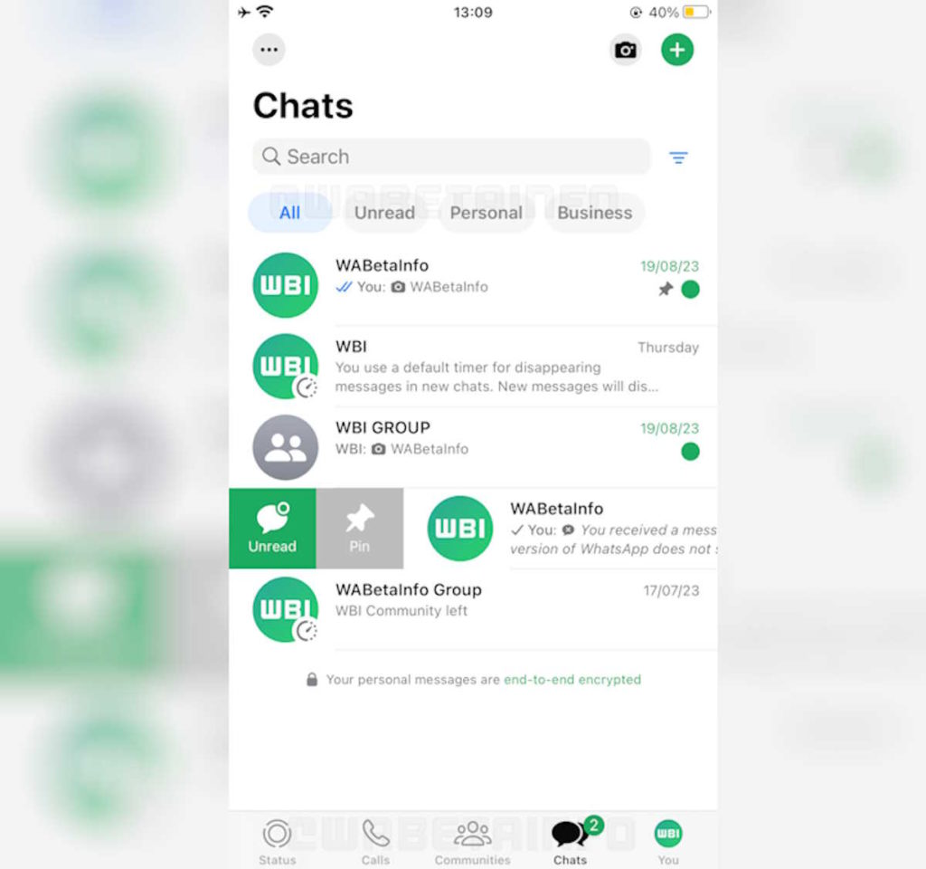 Meta WhatsApp iPhone iOS interface