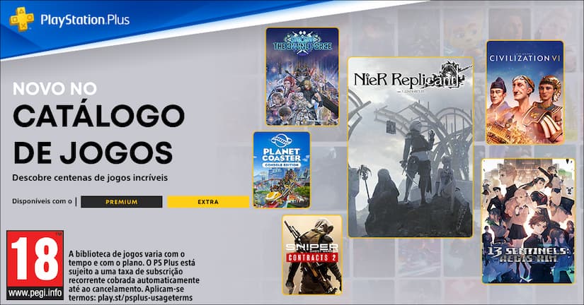 Conheça os jogos do Catálogo PlayStation Plus de setembro: NieR Replicant  ver.1.22474487139…, 13 Sentinels: Aegis Rim, Sid Meier's Civilization VI –  PlayStation.Blog BR