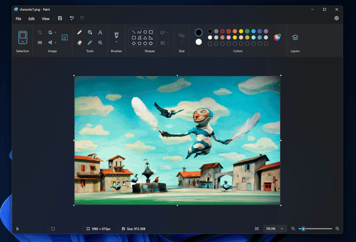 Paint Windows 11 imagens Microsoft ferramenta