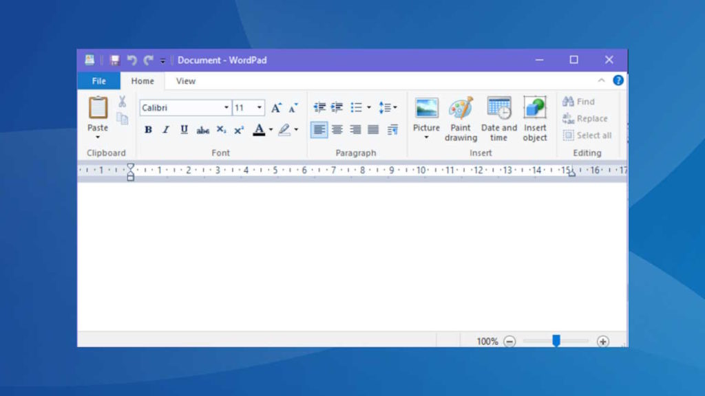 Wordpad Windows Microsoft editor texto
